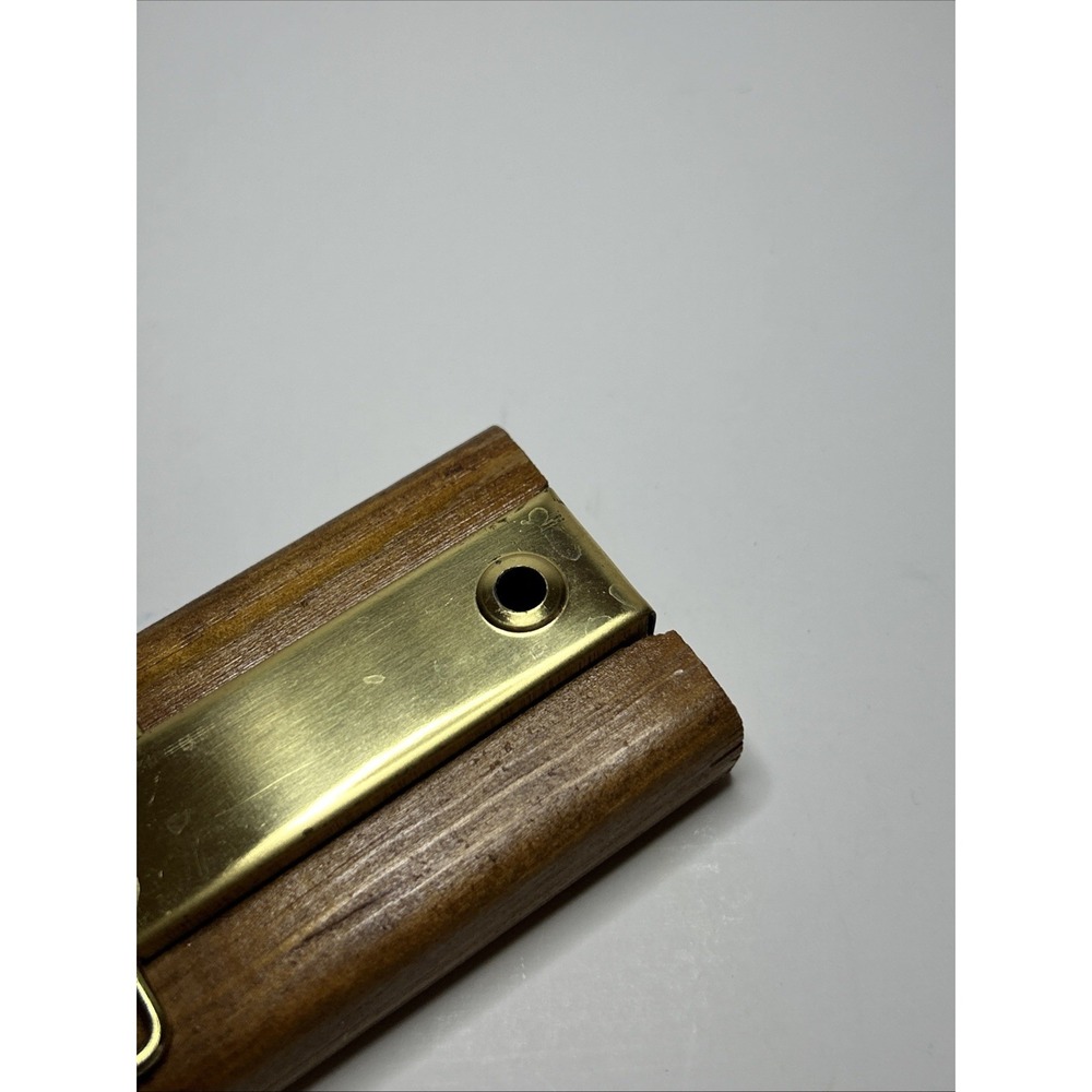 Brass Wood Vintage Tie Scarf Belt Hanger Holder Wall Mount Organizer Nostalgic - Picture 4 of 6